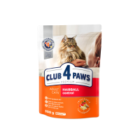 Club 4 Paws kuivtoit täiskasvanud kassidele karvapallide kontrolliks 300g.